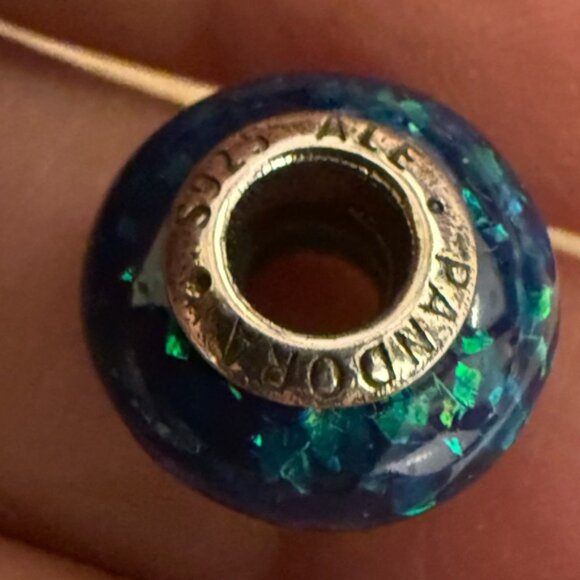 Pandora Blue and Green Charm Bead - Picture 2 of 8